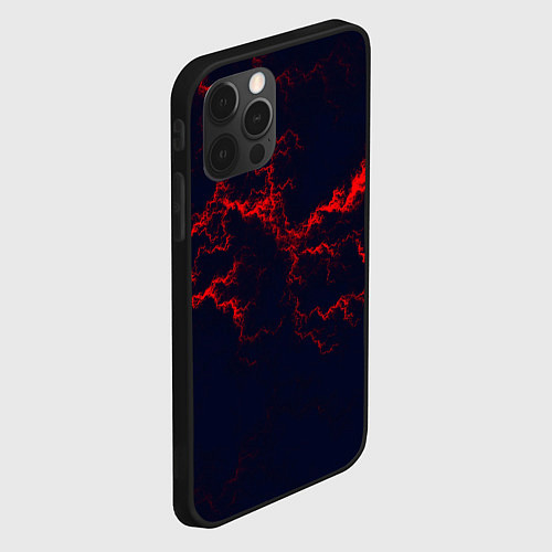 Чехол iPhone 12 Pro Max Lightning red glow / 3D-Черный – фото 2