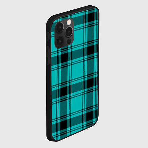 Чехол iPhone 12 Pro Max Checkered blue / 3D-Черный – фото 2