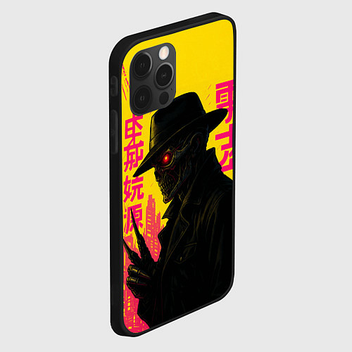 Чехол iPhone 12 Pro Max Фредди Крюгер - киберпанк / 3D-Черный – фото 2
