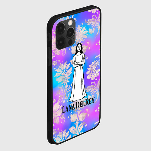 Чехол iPhone 12 Pro Max Lana Del Rey нарисованная черными линиями / 3D-Черный – фото 2