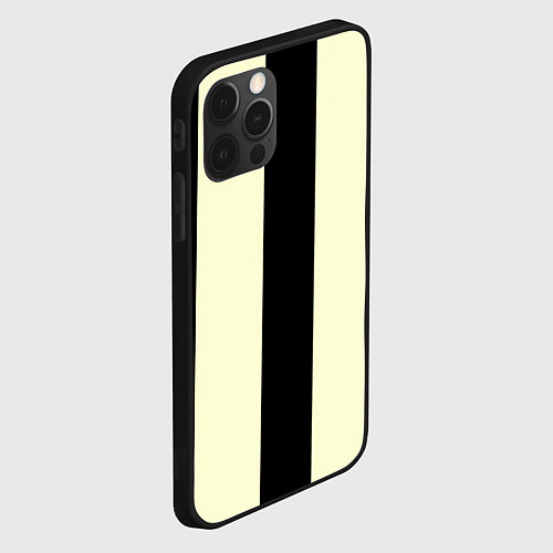 Чехол iPhone 12 Pro Max Color black beige line / 3D-Черный – фото 2