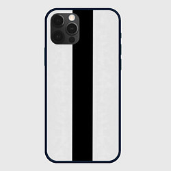 Чехол для iPhone 12 Pro Max Color black light gray line, цвет: 3D-черный