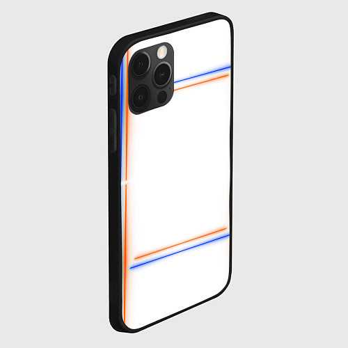 Чехол iPhone 12 Pro Max Neon white orange blue / 3D-Черный – фото 2