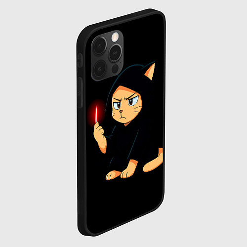 Чехол iPhone 12 Pro Max Котик ситх / 3D-Черный – фото 2