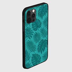 Чехол для iPhone 12 Pro Max Тропические листья - паттерн, цвет: 3D-черный — фото 2
