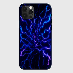 Чехол для iPhone 12 Pro Max Разряд молнии текстура, цвет: 3D-черный