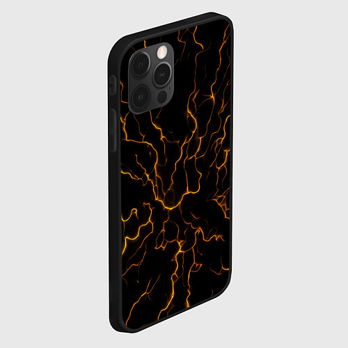 Чехол iPhone 12 Pro Max Разряды электричества текстура / 3D-Черный – фото 2