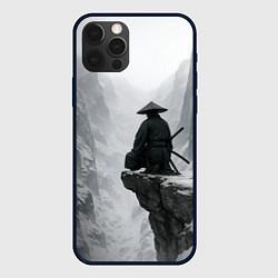 Чехол iPhone 12 Pro Max Ghost of Tsushima самурай - зимнее ущелье