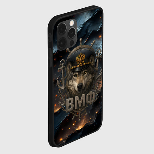 Чехол iPhone 12 Pro Max Волк морской пехотинец ВМФ / 3D-Черный – фото 2