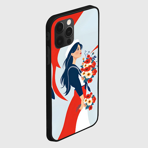 Чехол iPhone 12 Pro Max Морячка встречает своего / 3D-Черный – фото 2