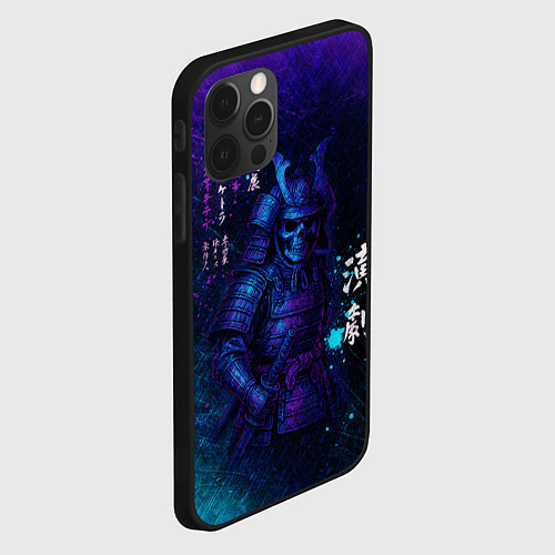 Чехол iPhone 12 Pro Max Неоновый призрачный самурай / 3D-Черный – фото 2