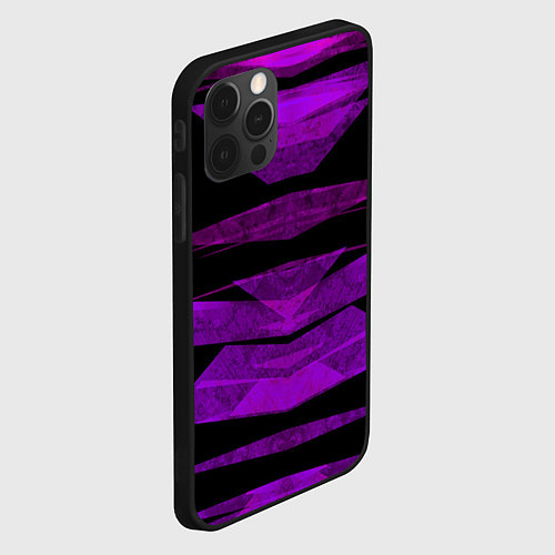 Чехол iPhone 12 Pro Max Color purple black strip / 3D-Черный – фото 2