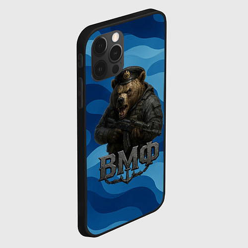 Чехол iPhone 12 Pro Max ВМФ медведь / 3D-Черный – фото 2
