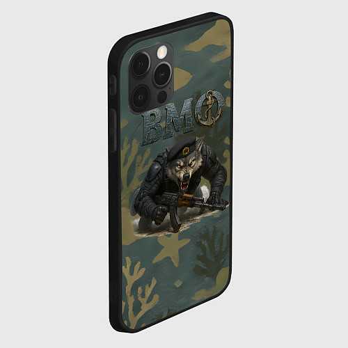 Чехол iPhone 12 Pro Max ВМФ волк пехотинец / 3D-Черный – фото 2
