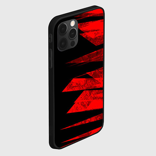Чехол iPhone 12 Pro Max Color red black strip / 3D-Черный – фото 2