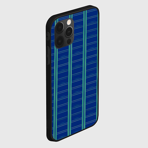 Чехол iPhone 12 Pro Max Цвет синяя клетка / 3D-Черный – фото 2