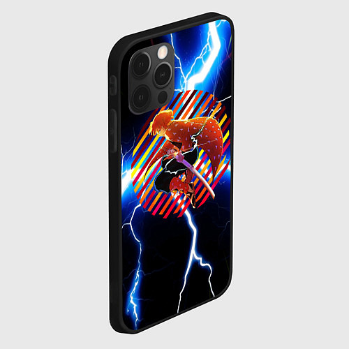 Чехол iPhone 12 Pro Max Anime Demon Slayer Zenitsu / 3D-Черный – фото 2