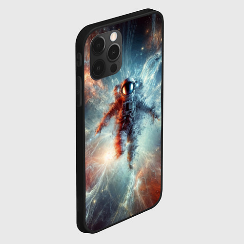 Чехол iPhone 12 Pro Max Космонавт в космической туманности / 3D-Черный – фото 2