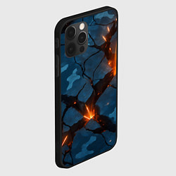 Чехол для iPhone 12 Pro Max Разлом камуфляжный плит, цвет: 3D-черный — фото 2