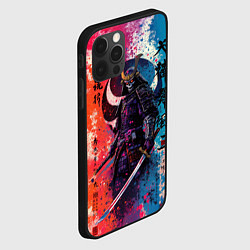 Чехол для iPhone 12 Pro Max Призрачный самурай - краски, цвет: 3D-черный — фото 2