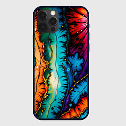 Чехол для iPhone 12 Pro Max Разноцветный узор, цвет: 3D-черный