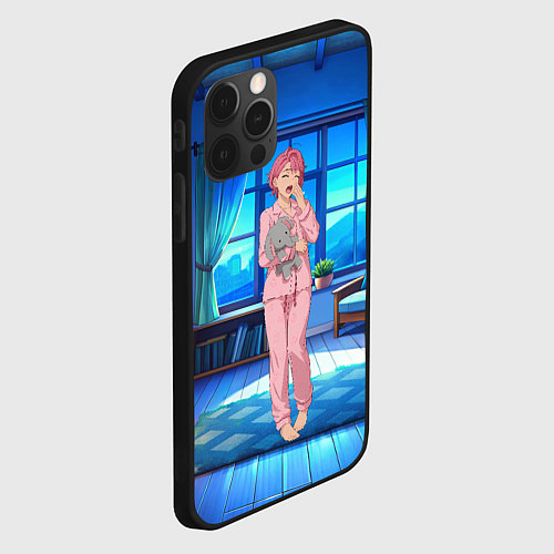 Чехол iPhone 12 Pro Max Сиратори Айра хочет спать / 3D-Черный – фото 2