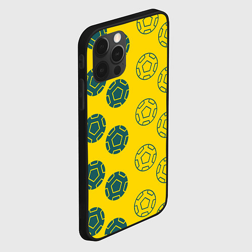 Чехол iPhone 12 Pro Max Ряды из спортивных мячей / 3D-Черный – фото 2