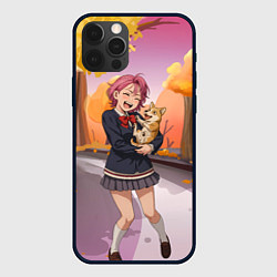 Чехол для iPhone 12 Pro Max Сиратори Айра Дандадан с щенком, цвет: 3D-черный