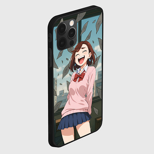 Чехол iPhone 12 Pro Max Сиратори Айра смеется - Дандадан / 3D-Черный – фото 2