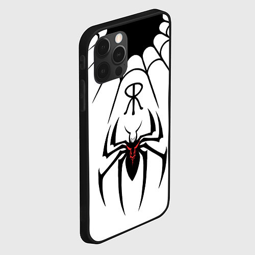 Чехол iPhone 12 Pro Max Паук на белом - the web of Fate / 3D-Черный – фото 2