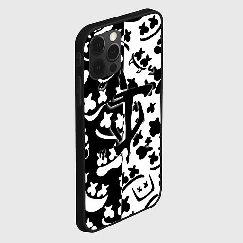 Чехол iPhone 12 Pro Max Doom x Marshmello pattern / 3D-Черный – фото 2