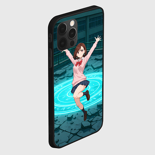 Чехол iPhone 12 Pro Max Радостная Сиратори Айра в прыжке / 3D-Черный – фото 2