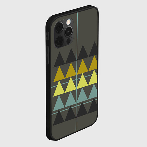 Чехол iPhone 12 Pro Max Абстрактный лес, геометрический с однотоном / 3D-Черный – фото 2