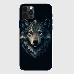 Чехол iPhone 12 Pro Max Пиксельная голова волка