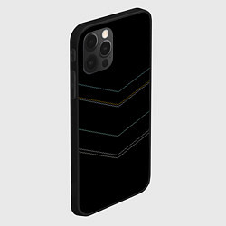 Чехол для iPhone 12 Pro Max Изысканный чёрный с тонкими линиями, цвет: 3D-черный — фото 2