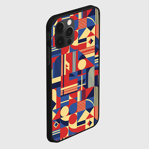 Чехол iPhone 12 Pro Max Геометрический карнавал / 3D-Черный – фото 2