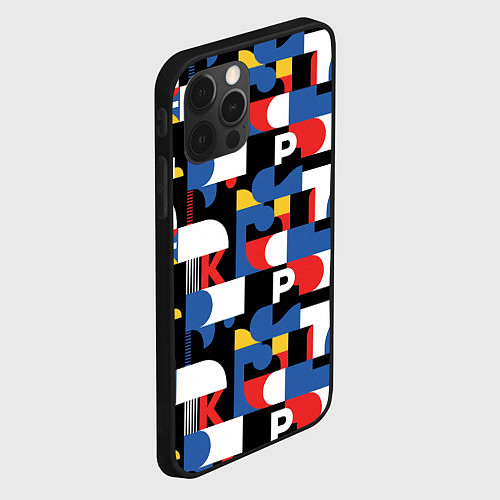 Чехол iPhone 12 Pro Max Геометрия букв / 3D-Черный – фото 2