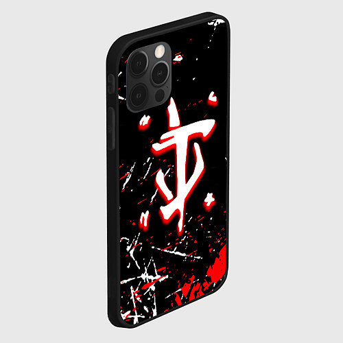 Чехол iPhone 12 Pro Max Doom краски штрихи / 3D-Черный – фото 2
