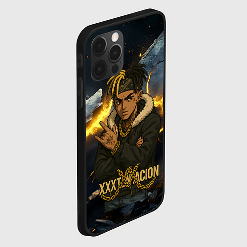 Чехол iPhone 12 Pro Max XXXTentacion мультяшный стиль / 3D-Черный – фото 2