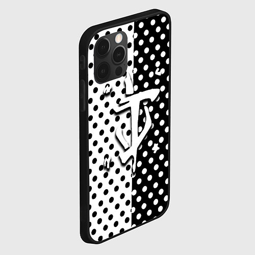 Чехол iPhone 12 Pro Max Doom точки черно белые / 3D-Черный – фото 2