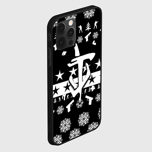 Чехол iPhone 12 Pro Max Doom x csgo winter / 3D-Черный – фото 2