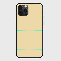 Чехол для iPhone 12 Pro Max Color beige green stripes, цвет: 3D-черный