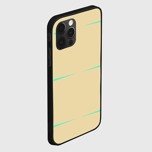 Чехол iPhone 12 Pro Max Color beige green stripes / 3D-Черный – фото 2