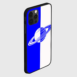 Чехол для iPhone 12 Pro Max Сатурн сине-белый, цвет: 3D-черный — фото 2