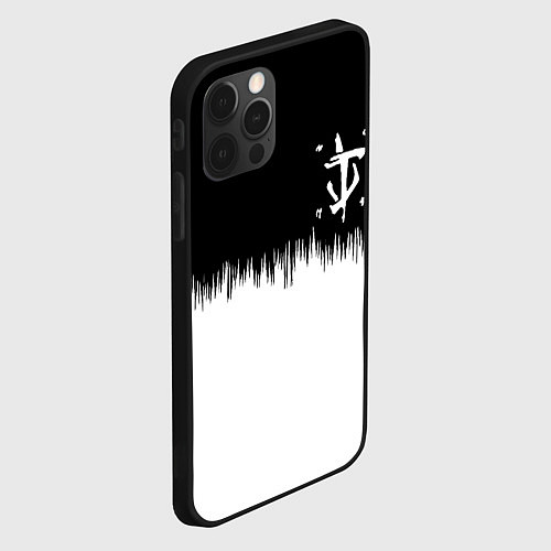 Чехол iPhone 12 Pro Max Doom краски черно белый / 3D-Черный – фото 2