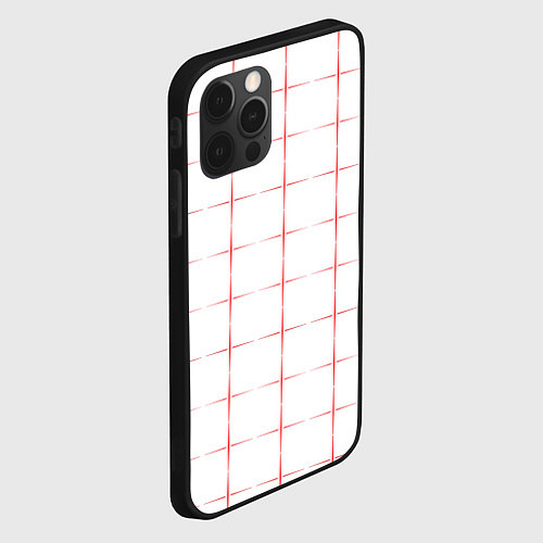 Чехол iPhone 12 Pro Max Color white red crosses / 3D-Черный – фото 2