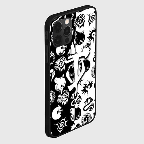 Чехол iPhone 12 Pro Max Doom anime black pattern / 3D-Черный – фото 2