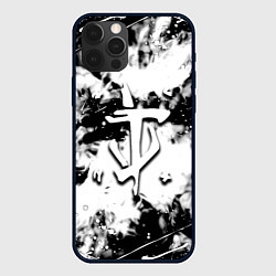Чехол для iPhone 12 Pro Max Doom краски всплеск белые, цвет: 3D-черный