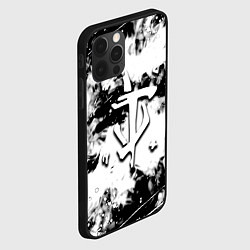 Чехол для iPhone 12 Pro Max Doom краски всплеск белые, цвет: 3D-черный — фото 2
