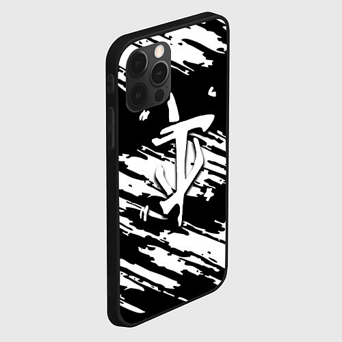 Чехол iPhone 12 Pro Max Doom краски полосы / 3D-Черный – фото 2